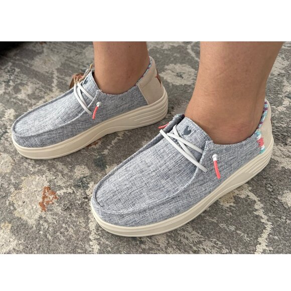 PITAS Poppy Lightweight Slip-On Loafers/Casual Shoes/Sneakers Gray/Navy Sz 7 NEW - Picture 6 of 11